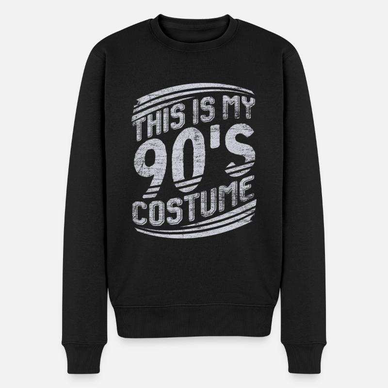 90er Jahre Kostüm - Männer Premium Bio Pullover - Schwarz