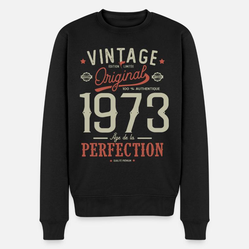 âge de la perfection 1973 anniversaire 50 ans - Pull Premium bio Homme - noir