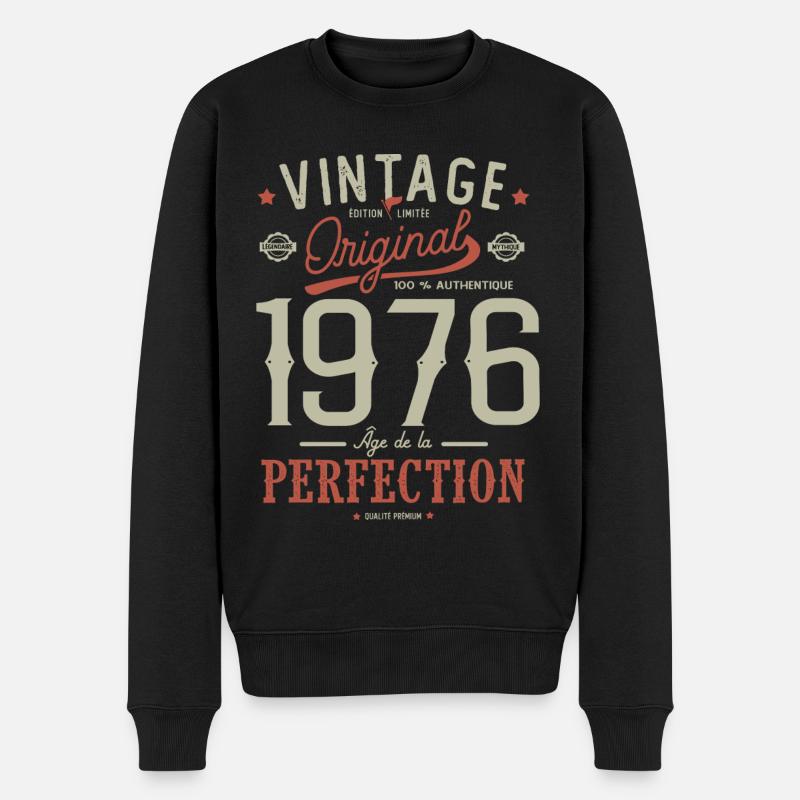 âge de la perfection 1976 anniversaire 47 ans - Pull Premium bio Homme - noir