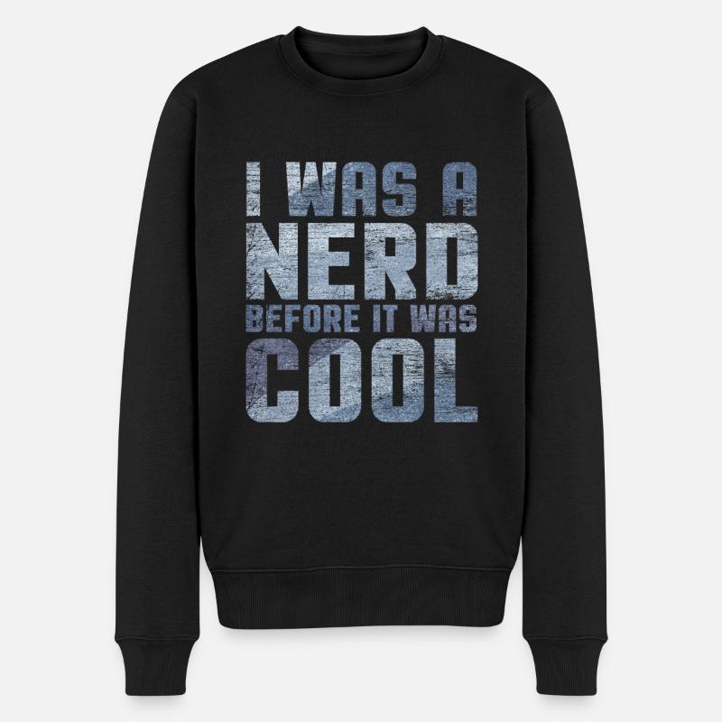 Cool Nerd - Männer Premium Bio Pullover - Schwarz
