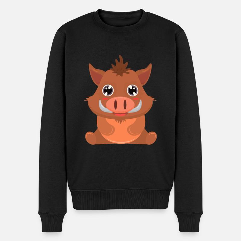 Wildschwein - Männer Premium Bio Pullover - Schwarz
