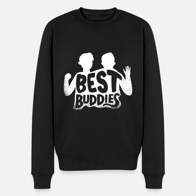 Beste Freunde - Männer Premium Bio Pullover - Schwarz