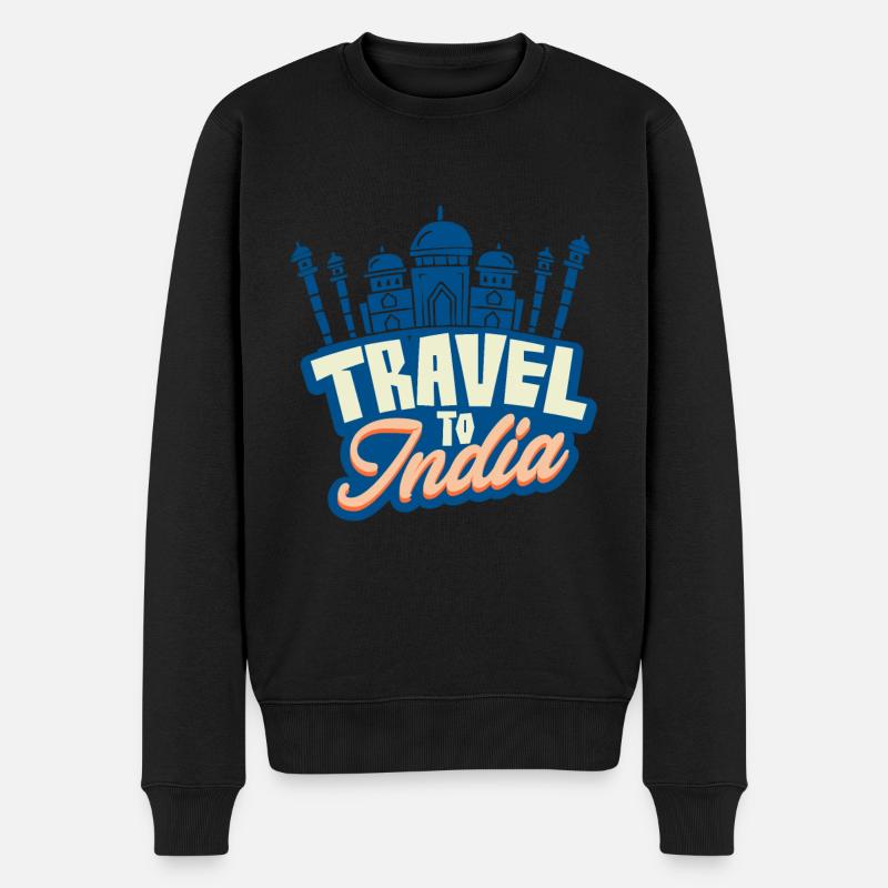 Voyage en Inde - Pull Premium bio Homme - noir