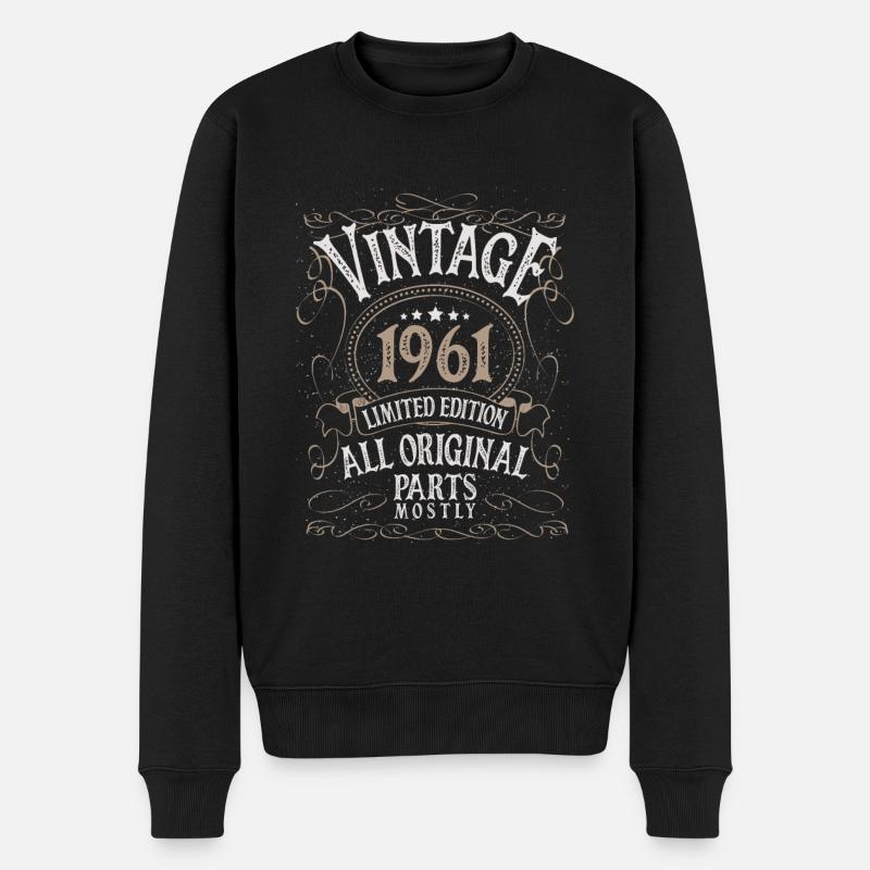 1961 anniversaire millésime millésime - Pull Premium bio Homme - noir