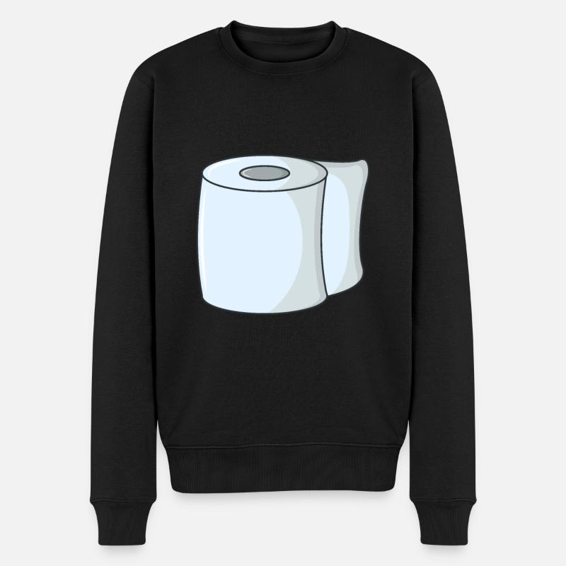 Toilettenpapier Klopapier - Männer Premium Bio Pullover - Schwarz