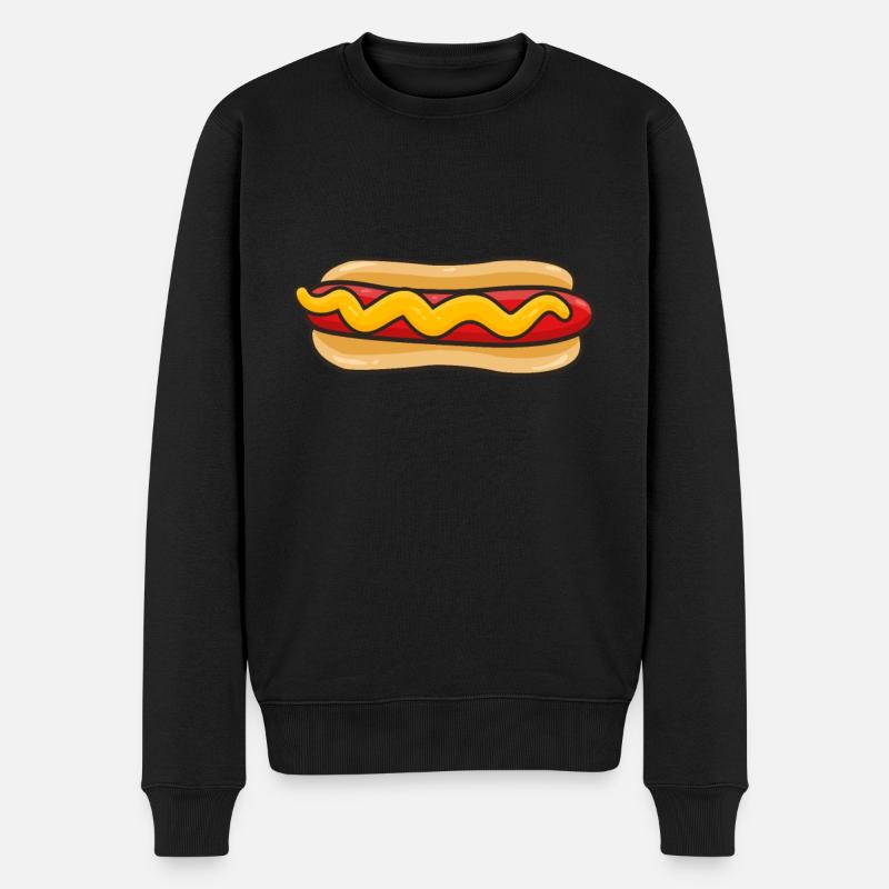 Hotdog - Männer Premium Bio Pullover - Schwarz