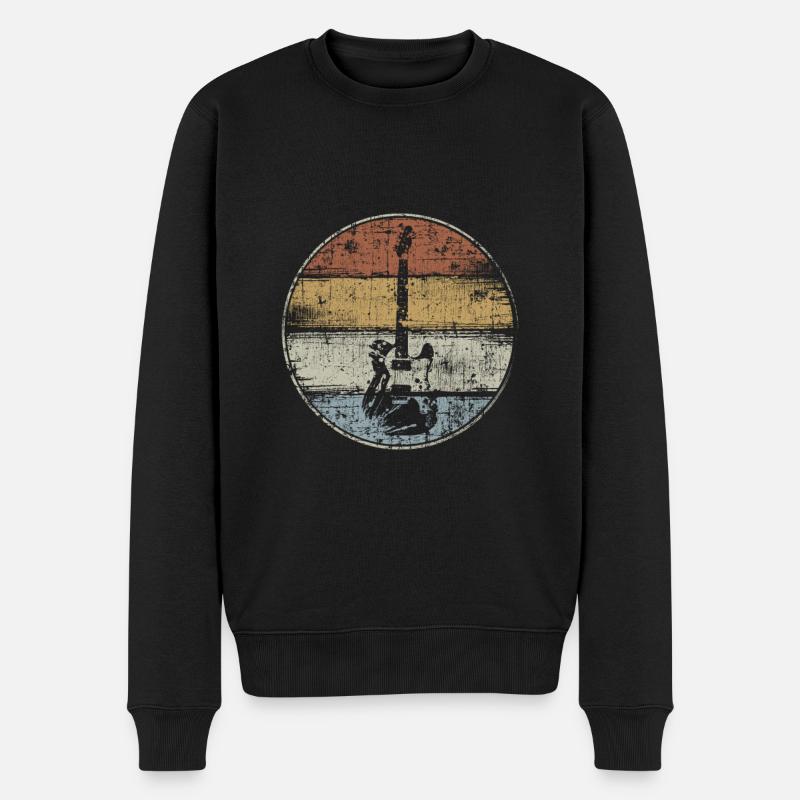 E-Gitarre Gitarrist vintage - Männer Premium Bio Pullover - Schwarz
