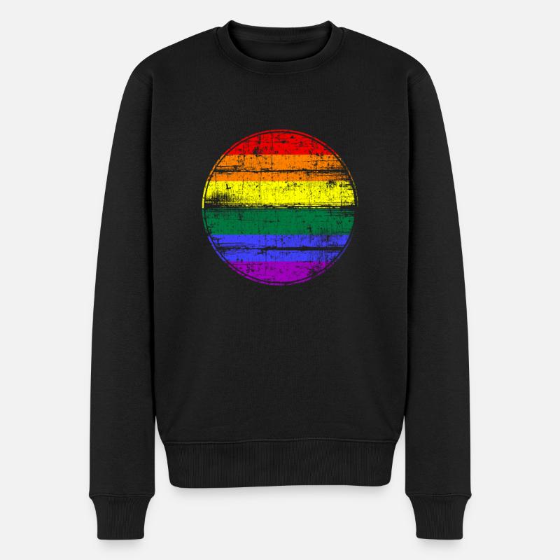 Drapeau arc-en-ciel LGBT - Pull Premium bio Homme - noir