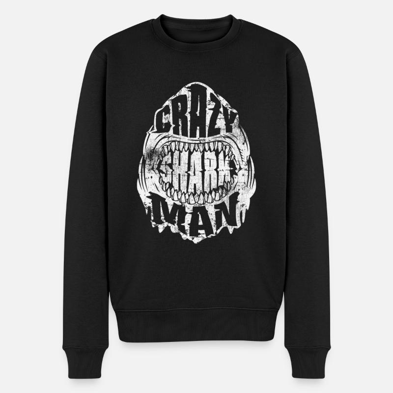 Hai - Männer Premium Bio Pullover - Schwarz