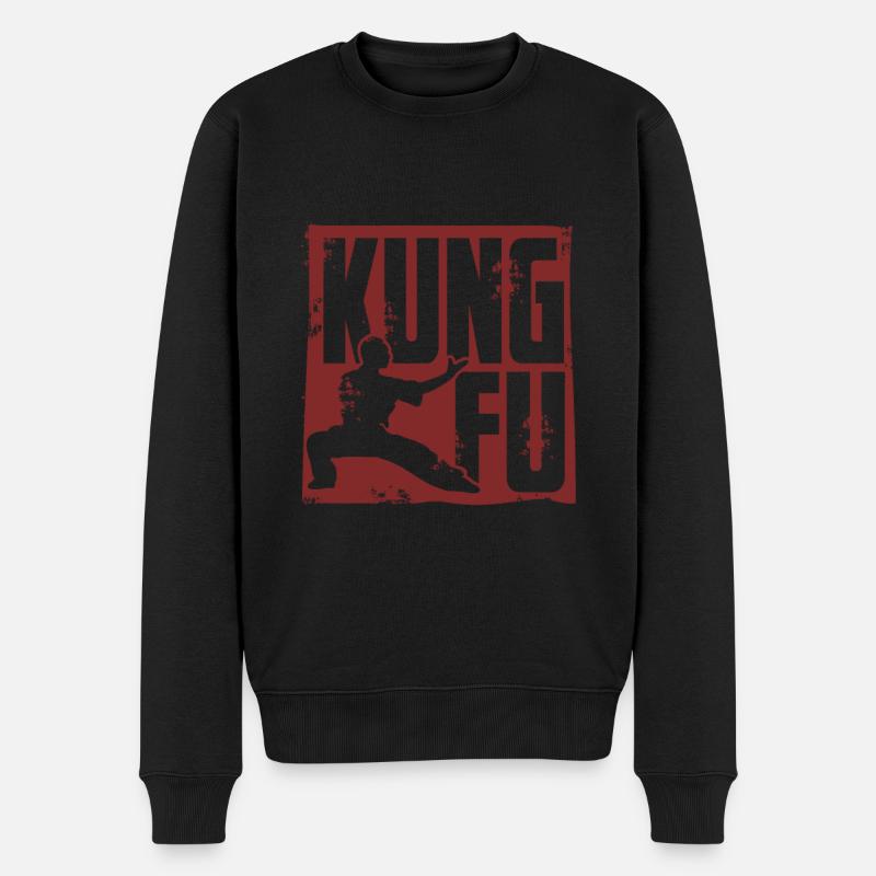 Kung Fu - Männer Premium Bio Pullover - Schwarz