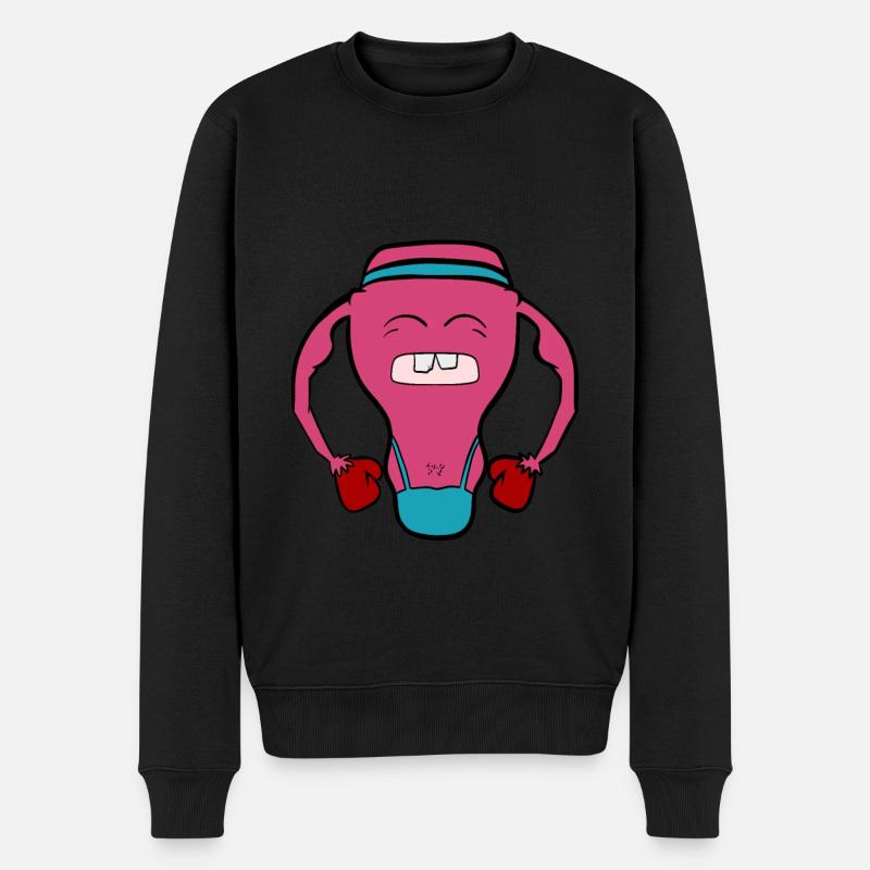Gebärmutter Feminismus Feministin - Männer Premium Bio Pullover - Schwarz