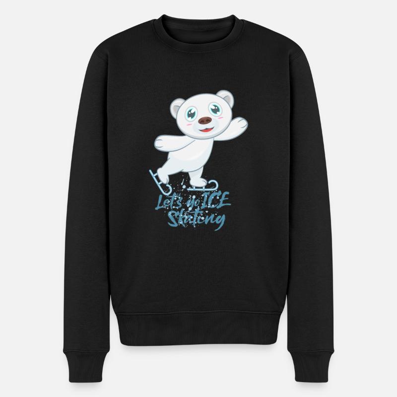 Eislaufen Schlittschuhe Eisbär - Männer Premium Bio Pullover - Schwarz