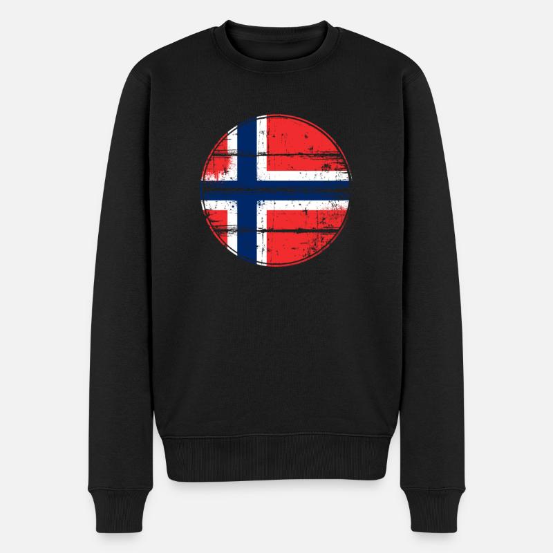 Norwegen - Männer Premium Bio Pullover - Schwarz