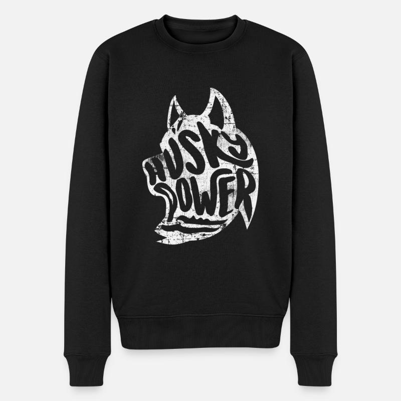 chien husky - Pull Premium bio Homme - noir