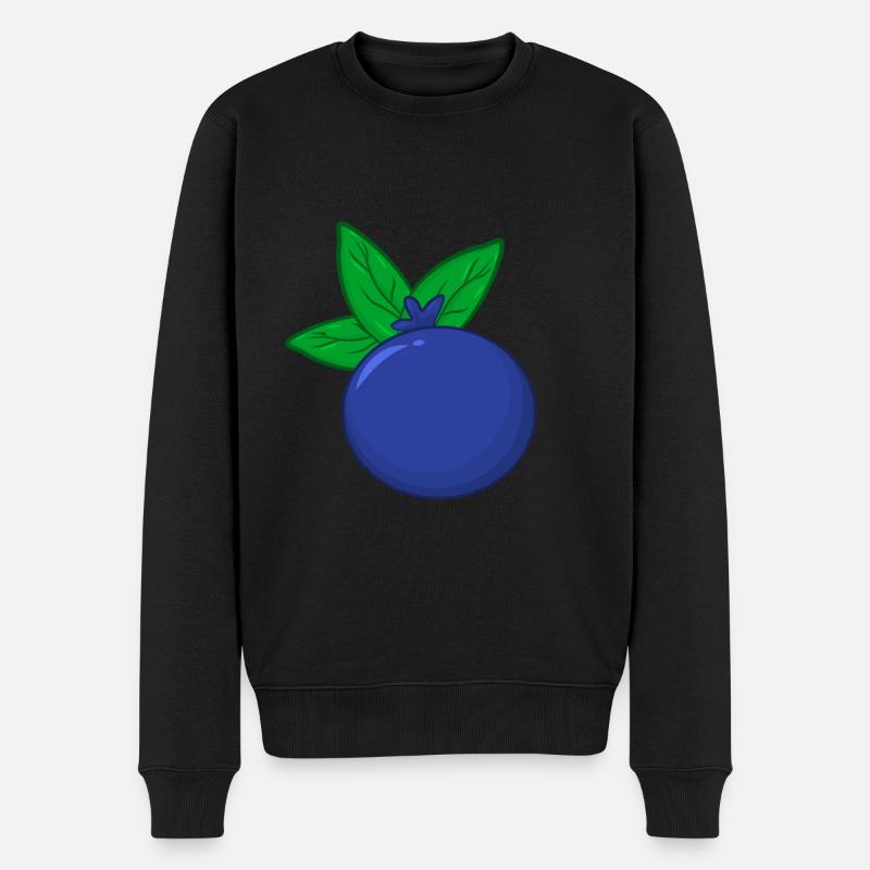 Heidelbeere - Männer Premium Bio Pullover - Schwarz