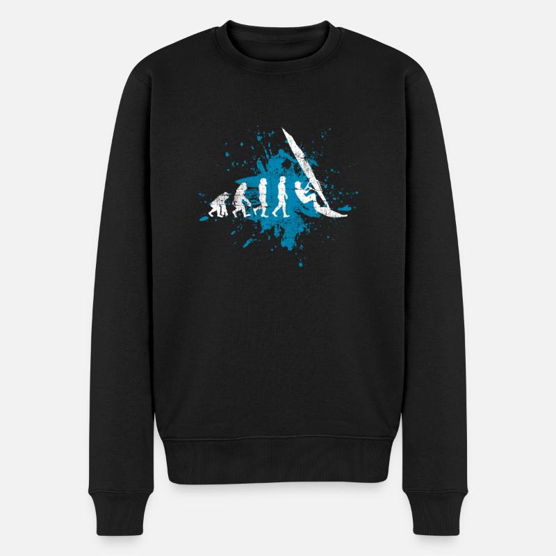 Windsurfen Surfer Evolution - Männer Premium Bio Pullover - Schwarz