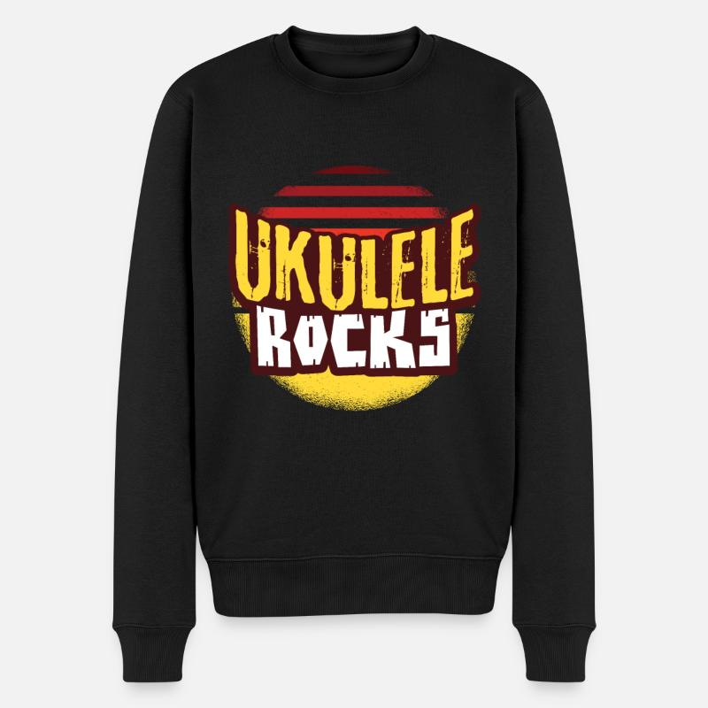 Ukulele - Männer Premium Bio Pullover - Schwarz
