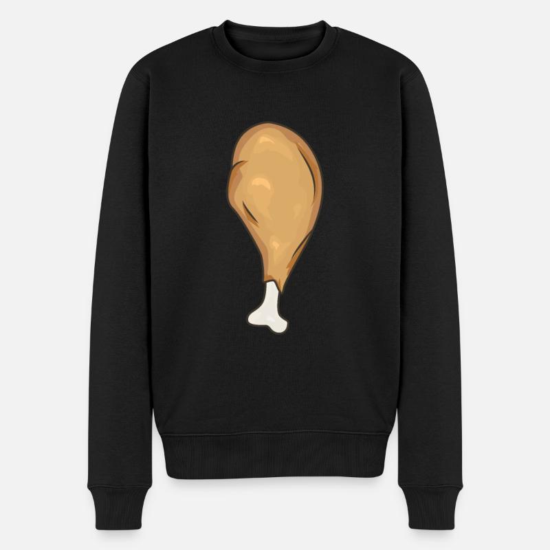 Hähnchenkeule Chicken Wing - Männer Premium Bio Pullover - Schwarz