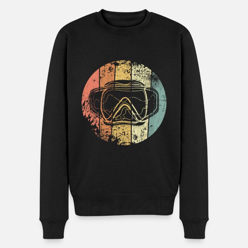 Taucher vintage Taucherbrillen Tauchen - Männer Premium Bio Pullover - Schwarz