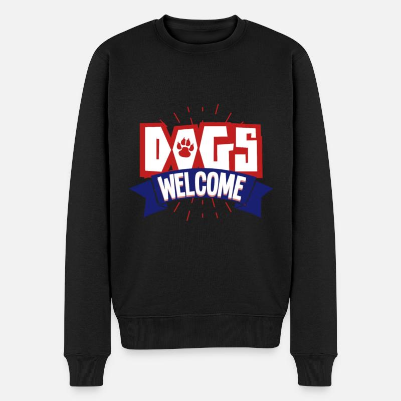 Hunde Willkommen - Männer Premium Bio Pullover - Schwarz
