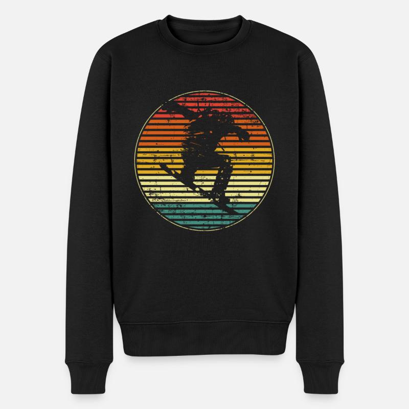 Snowboard vintage Snowboarder - Männer Premium Bio Pullover - Schwarz