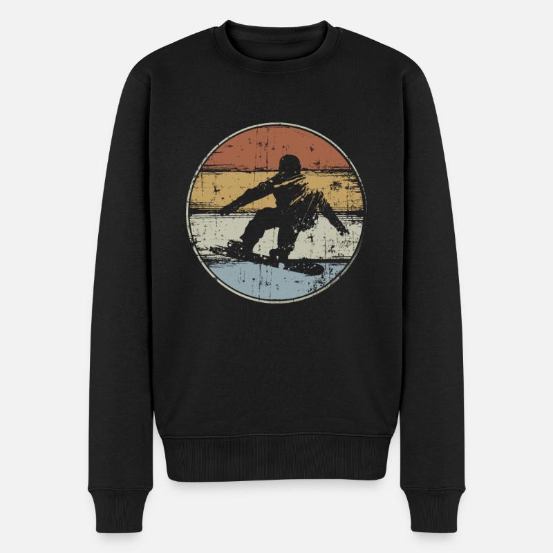 Snowboard vintage - Männer Premium Bio Pullover - Schwarz