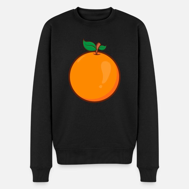 Orange - Männer Premium Bio Pullover - Schwarz