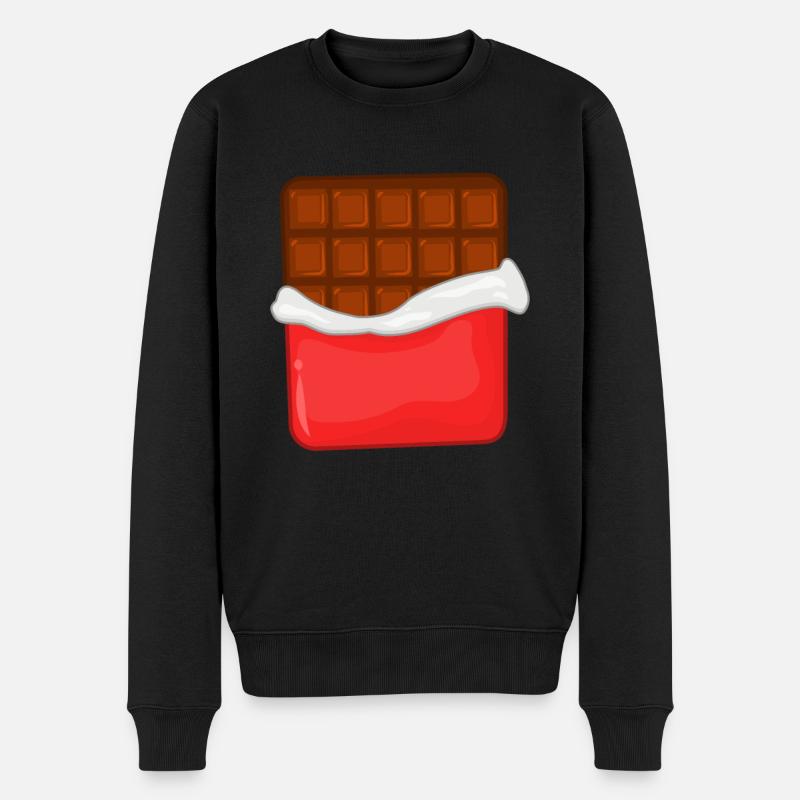 Schokolade - Männer Premium Bio Pullover - Schwarz