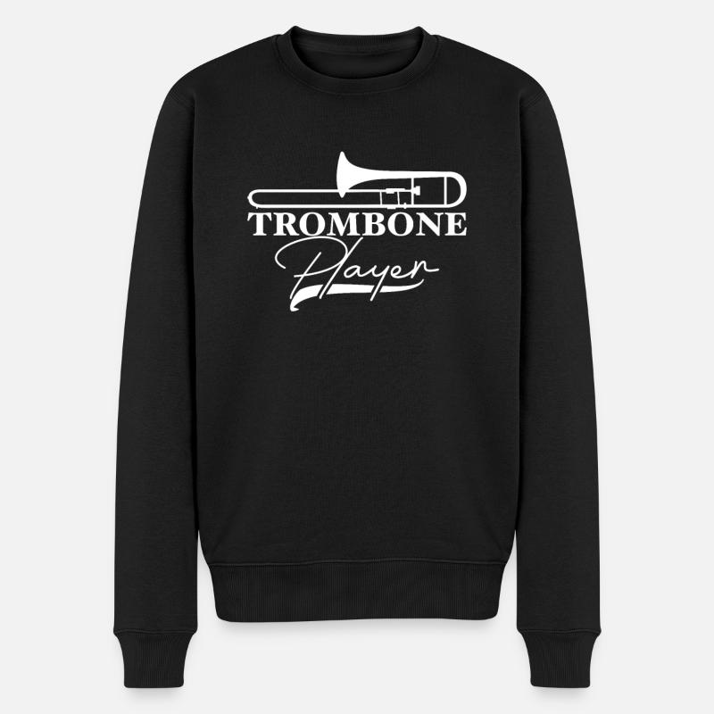 Posaune Posaunenspieler - Männer Premium Bio Pullover - Schwarz