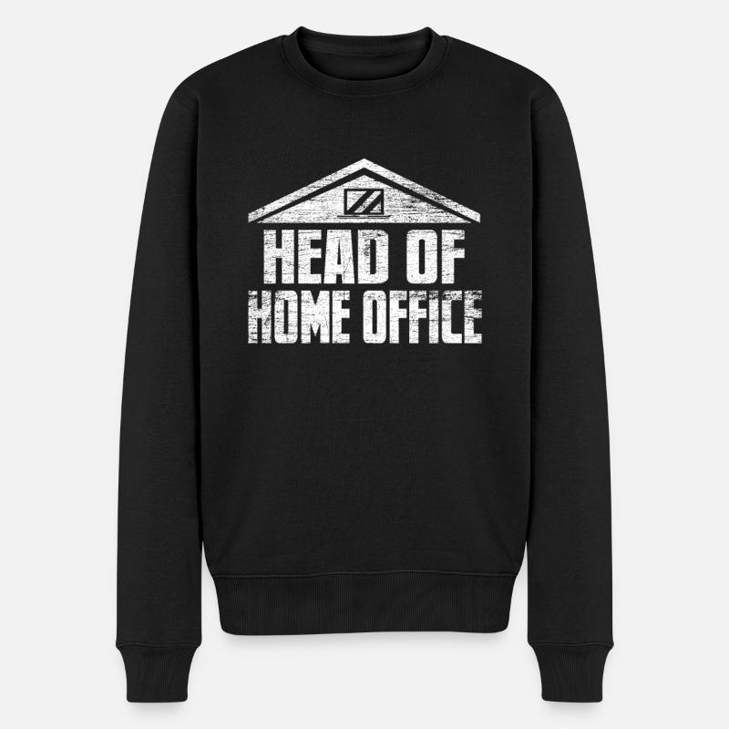 Home Office - Männer Premium Bio Pullover - Schwarz