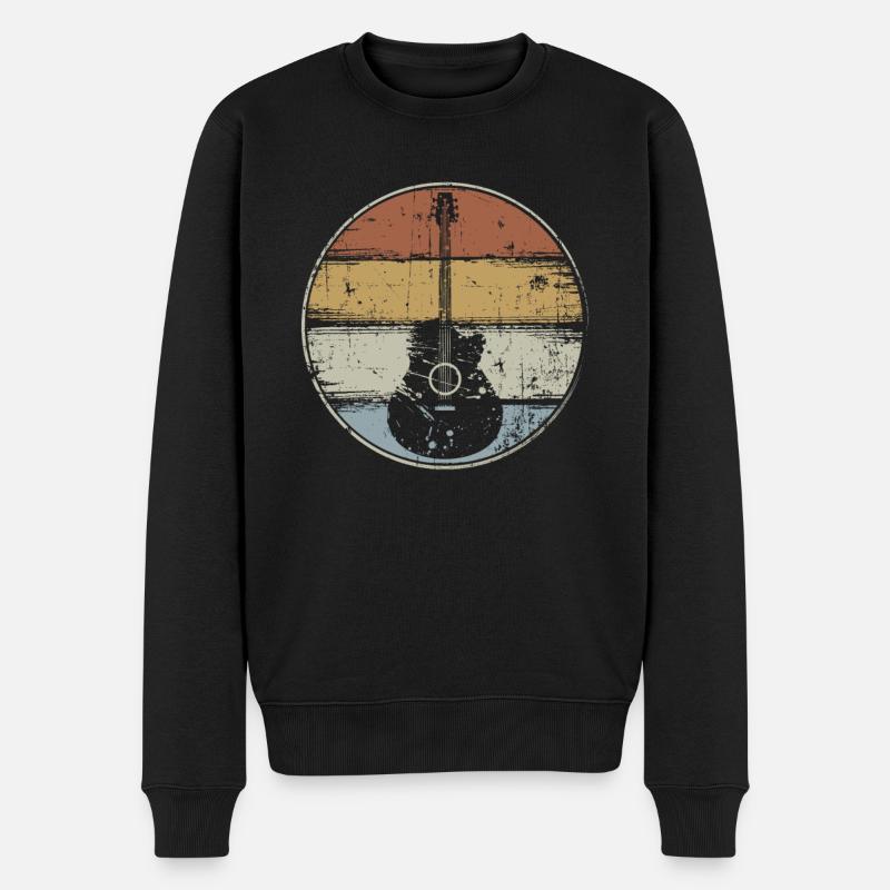 Gitarre vintage Gitarrist - Männer Premium Bio Pullover - Schwarz