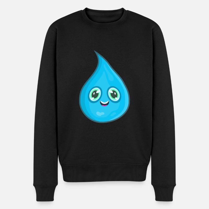 Wassertropfen Wasser - Männer Premium Bio Pullover - Schwarz