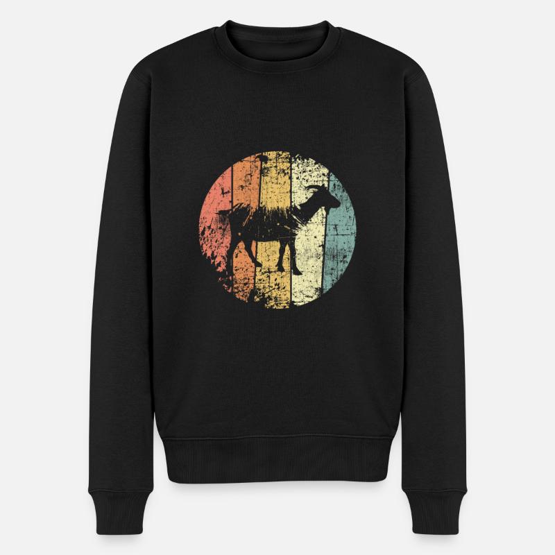 Ziege retro - Männer Premium Bio Pullover - Schwarz