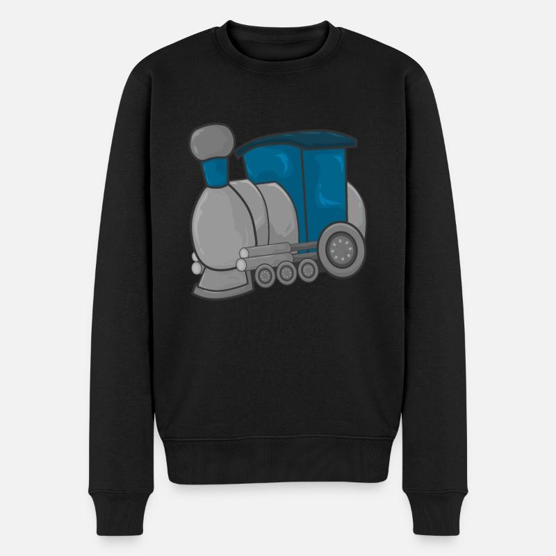 Eisenbahn Lokomotive Zug - Männer Premium Bio Pullover - Schwarz