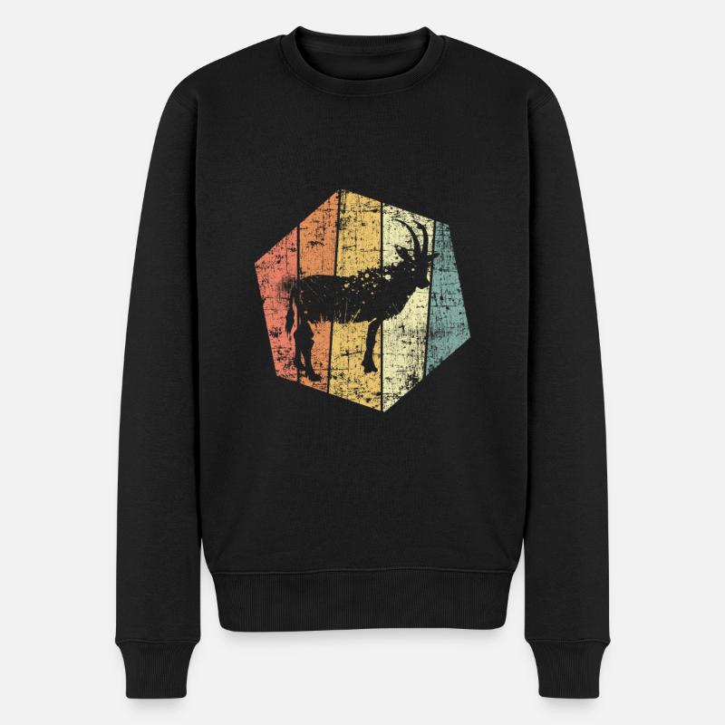 Ziege vintage Ziegenbock - Männer Premium Bio Pullover - Schwarz
