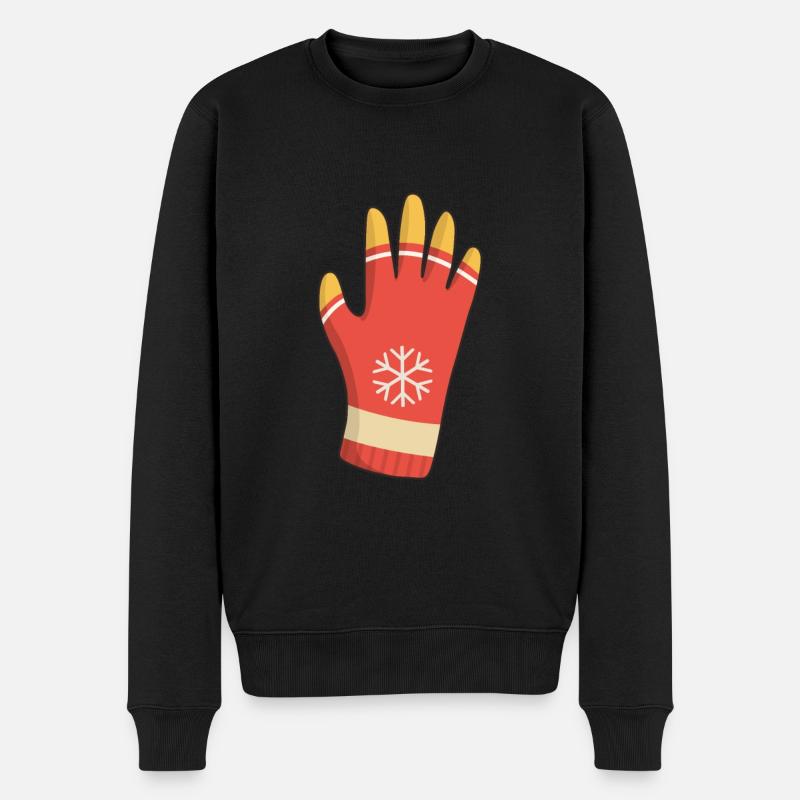 Handschuh Winter - Männer Premium Bio Pullover - Schwarz
