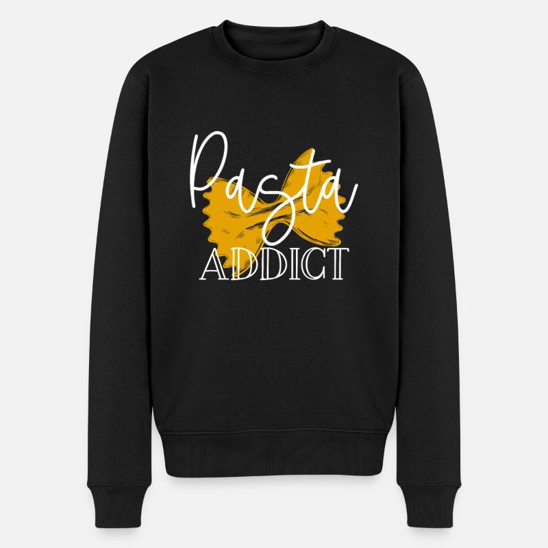 Pasta Nudeln - Männer Premium Bio Pullover - Schwarz
