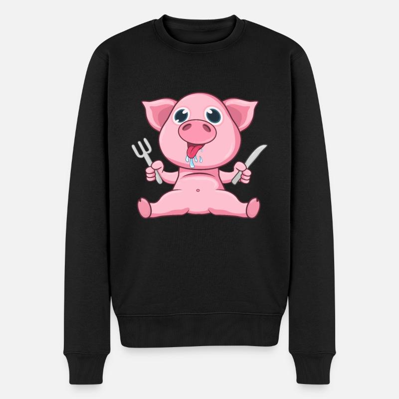 Porc Manger - Pull Premium bio Homme - noir