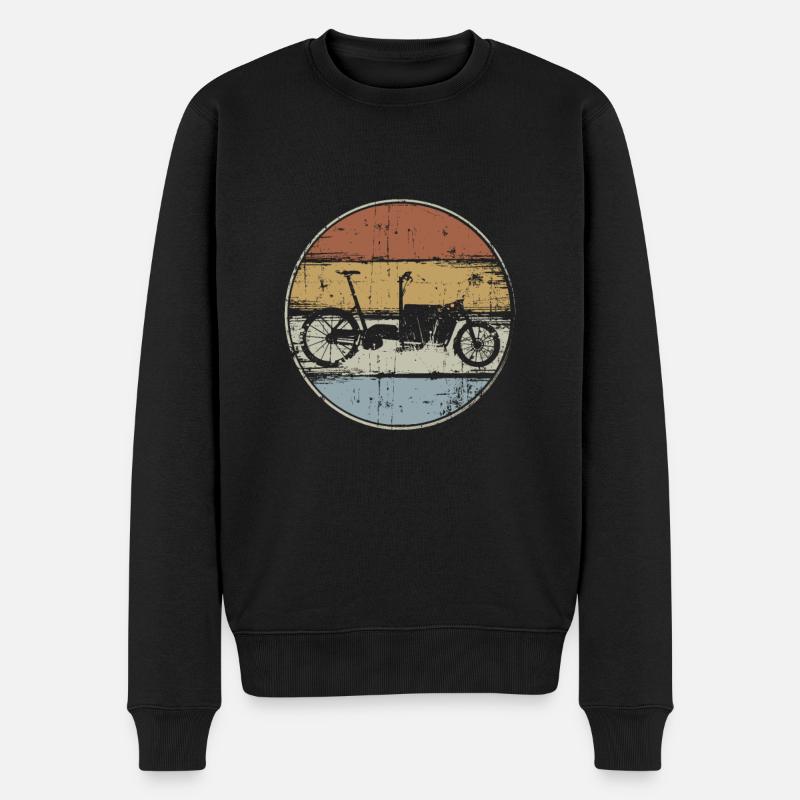 Lastenrad retro Klimaschutz Transport - Männer Premium Bio Pullover - Schwarz