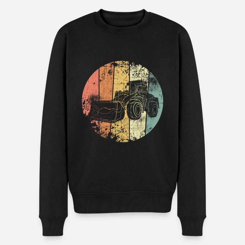 Radlader vintage Baustelle - Männer Premium Bio Pullover - Schwarz