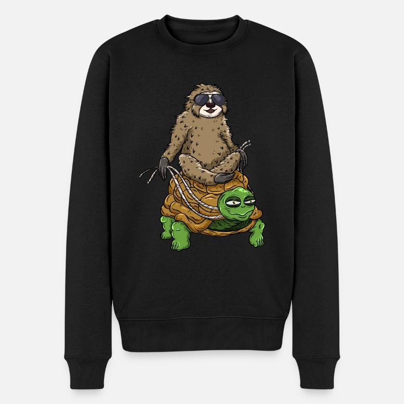 Paresseux sur tortue - Pull Premium bio Homme - noir