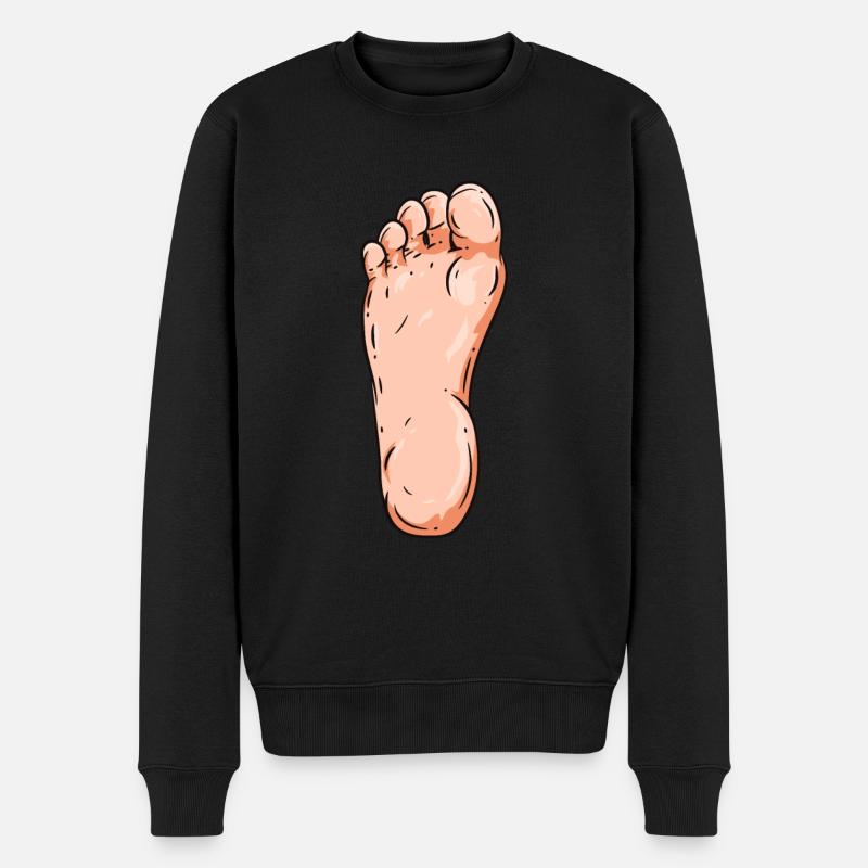 Fuß - Männer Premium Bio Pullover - Schwarz