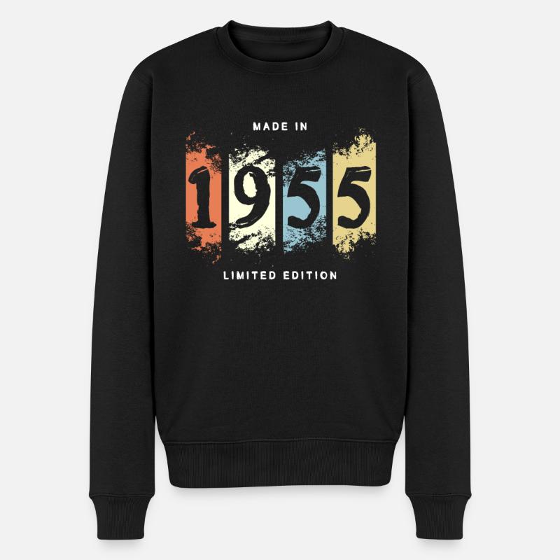 1955 Geburtstag Geschenk vintage - Männer Premium Bio Pullover - Schwarz