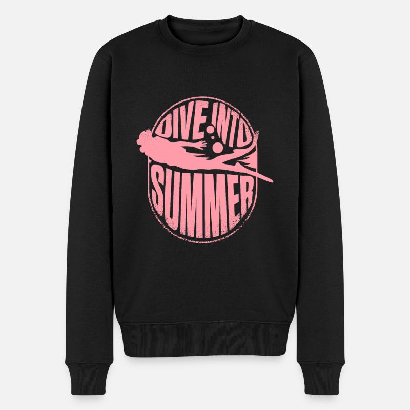 Tauchen rosa Taucher - Männer Premium Bio Pullover - Schwarz