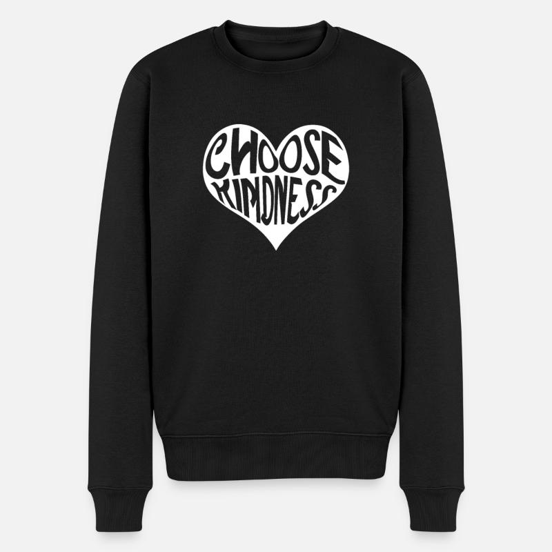 Helfen Herz Nächstenliebe - Männer Premium Bio Pullover - Schwarz