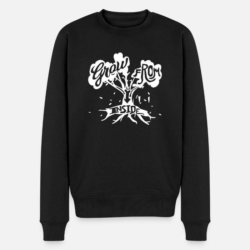 Motivation Selbstbewusstsein - Männer Premium Bio Pullover - Schwarz
