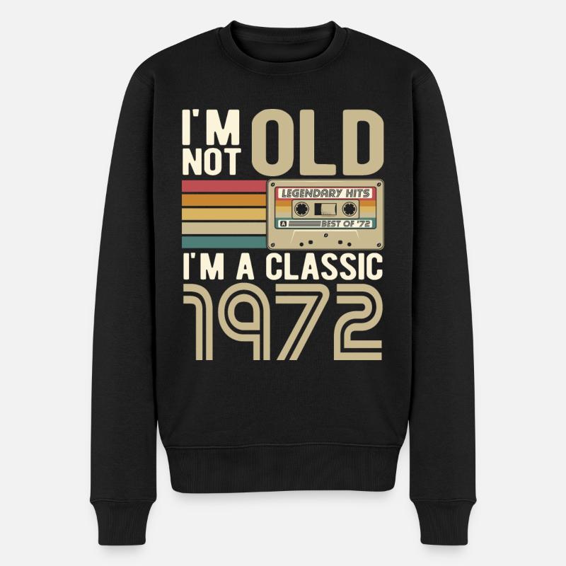 Né en 1972 classique - Pull Premium bio Homme - noir