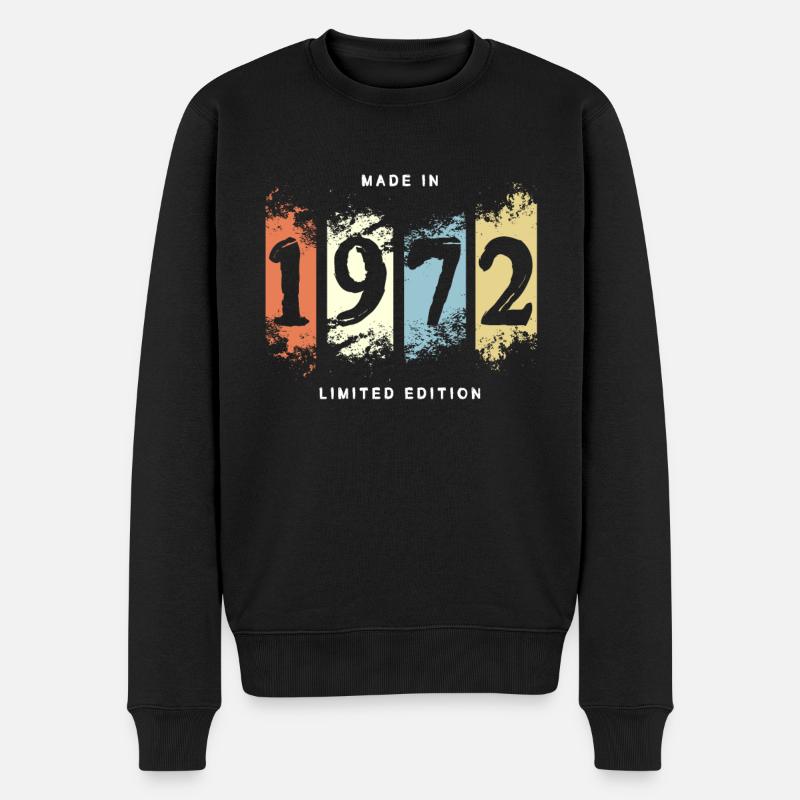 1972 Geburtstag Geschenk vintage - Männer Premium Bio Pullover - Schwarz