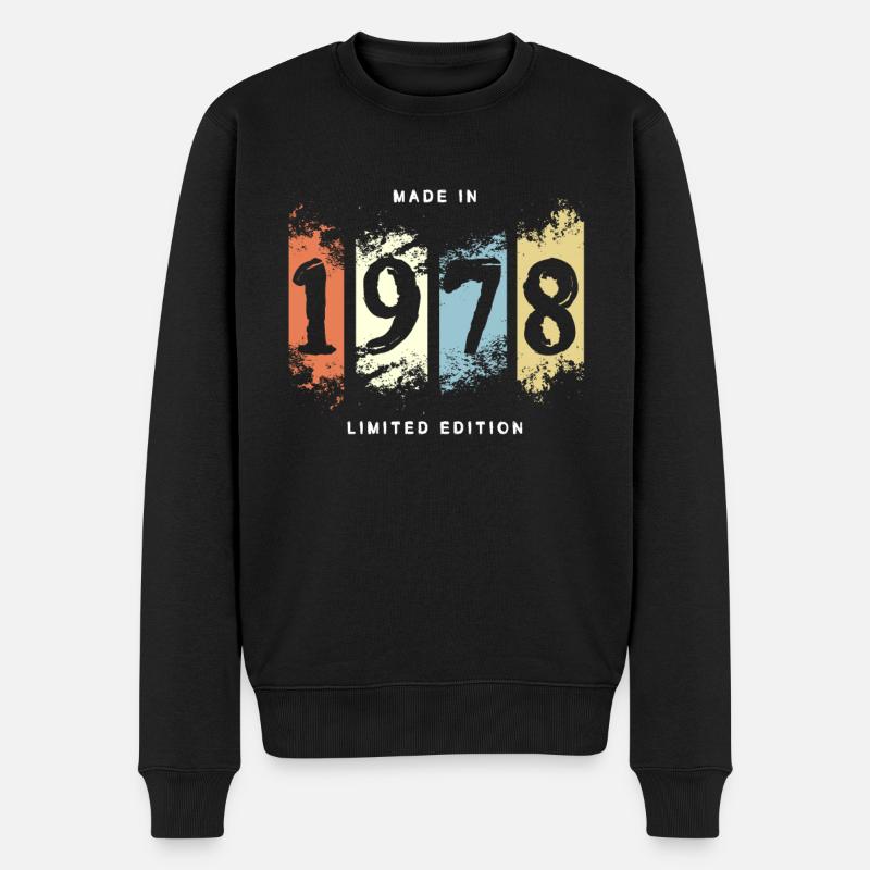 1978 Geburtstag Geschenk vintage - Männer Premium Bio Pullover - Schwarz