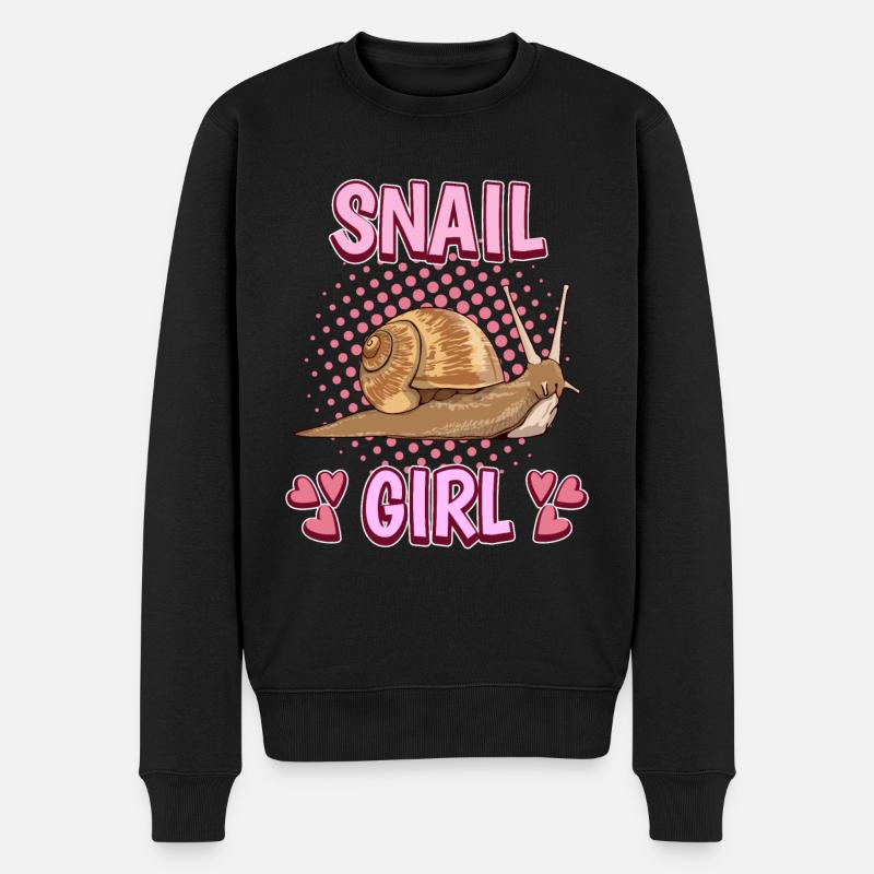 Schnecken Snail Girl - Männer Premium Bio Pullover - Schwarz